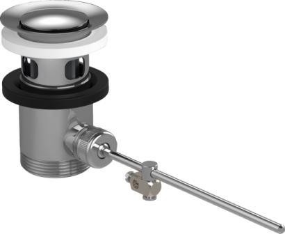 Chrom schwarzer Abfall Set Pop Up für Beckenmischer und Bidetmischer Weiß