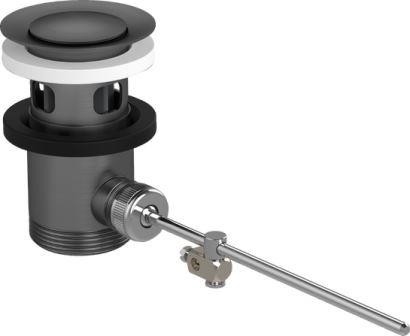 Chrom schwarzer Abfall Set Pop Up für Beckenmischer und Bidetmischer Weiß