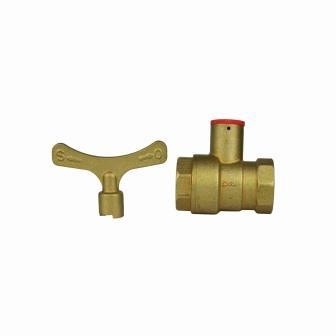 INOB300 Standard Messing Kugelventile Bohr Schlüsselgriff 1/2in - 3/4in weibliche Schnur Sperrkugelventil