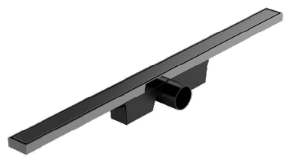 Lineare Grautyp Duschkanäle DIA 50mm Schwarz Lineare Kanäle
