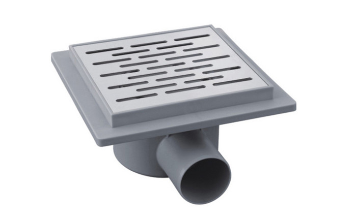 Kunststoff 360 Drehbare Dusche Abfall Horizontale Auslass SS Keramik Deckel Dusche Fußboden Abfluss