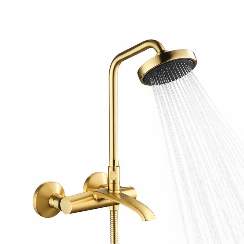 Messing Duscharmatur-Set Unterputz Decken-Regenbrause Wasserfall-Auslauf mit Handbrause Kombi-Set