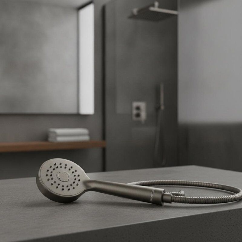 Handdusche mit Gunmetal-Ausstattung, entwickelt zur Ergänzung des modernen Badezimmerinterieurs mit Funktionalität und stilvollem Aussehen